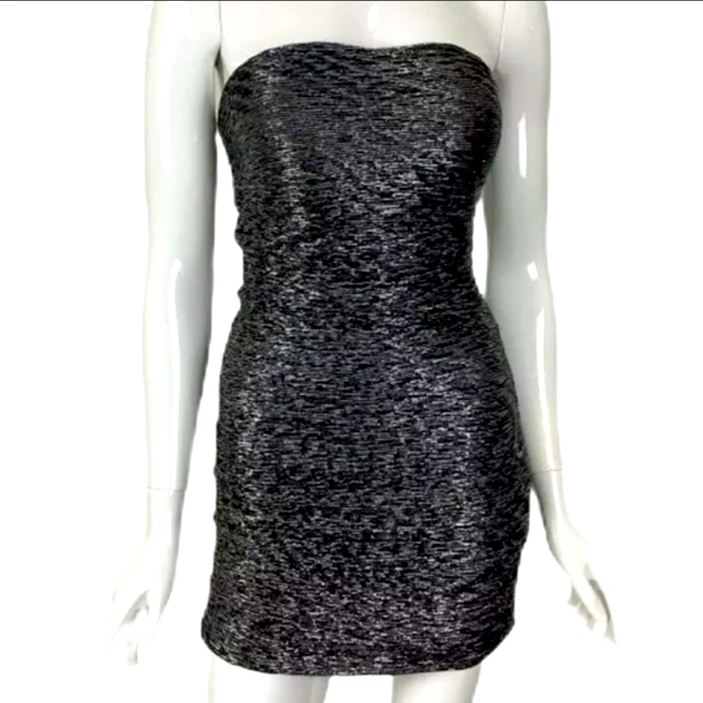 Express Metallic Strapless Mini Dress